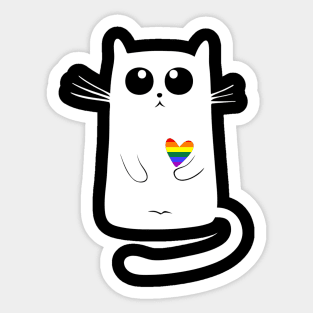 Cute Cat LGBT Sticker